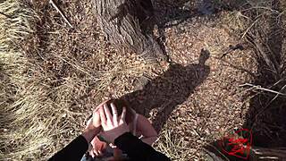 Blonde babe POV homemade outside