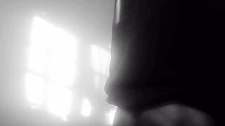 Ebony babe gets missionary blowjob and cum on ass.