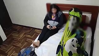 Wife surprises husband by letting him fuck her best friend with big tits and ass.