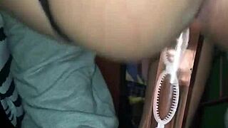 Dildo assfucking leads to creampie cum.