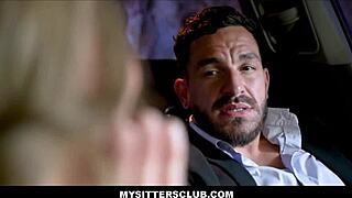 Blonde teen babysitter seduces client with big cock