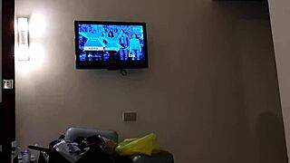 She blocked my TV but licked my hairy pussy in hotel room