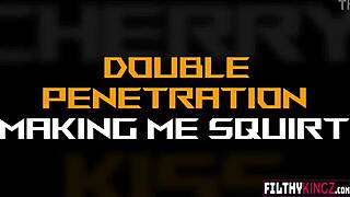 double penetration makes cherry kiss squirt