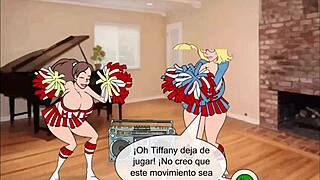 Busty family cheer squad getting fucked wildly in the game