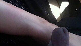 Amanda's first footjob experience, teasing with her soft feet on the hard cock