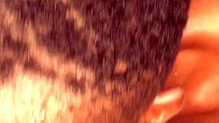 Porn actress bends over for cumshot.