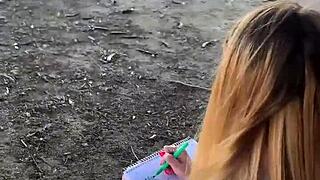 i see hot teen babe nikole nash squirt in public art.