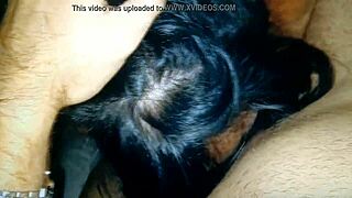 this old brunette milf amateur gives a homemade blowjob and handjob in her casual way