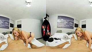 Busty latina enjoys virtual reality experience