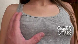 A new face 18 year old girl with thin built participates in audition and presents her oral eloquence and hairless body in high definition