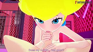 Peach gives blowjob in POV
