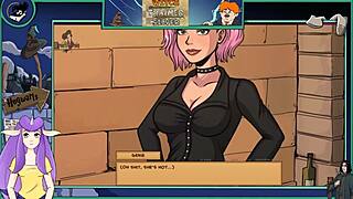 Wow! Brunette Student With Big Tits Plays Witch Trainer Game!