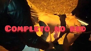 After the party, I had a gangbang in the square with big tits blonde