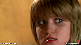 Naked trainee submits to fucking and whipping in BDSM bondage.