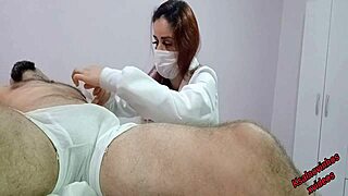nurse and aesthetician watch patient's erection grow?