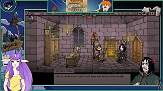 Wow! Brunette Student With Big Tits Plays Witch Trainer Game!