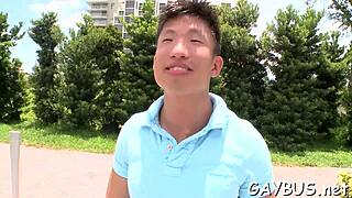 Blindfolded stud tricked into oral sex by homosexual hunk