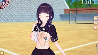 【エロゲーコイカツ！】前髪ぱっつん爆乳jk「双葉」ちゃんがおっぱい揉みまくられる３dcgエロアニメ動画