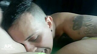 He watches his stepmother in skimpy clothes on video call, then fucks her big pussy at home.