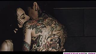 Tattooed Lesbian Chick Feels Passionate Dirty Talk Before Intense Sex