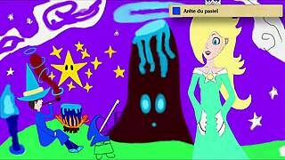 rosalina pees on blue witch and shy guy in fetish scene