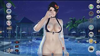 Close up of nude Momiji from Doaxvv in a relaxed pose