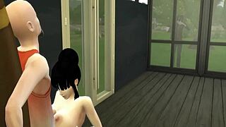 Chichi gets anal fucked by Roshi's big cock in Dragon Ball porn