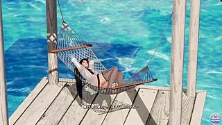 Close up of nude Momiji from Doaxvv in a relaxed pose