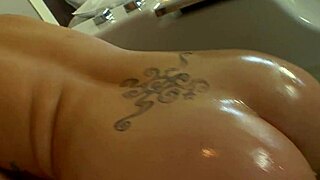 This busty asian slut is stripping and getting off with some hardcore gay action