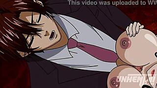 Het bystig hushållerska ammar sin chef i vild ocensurerad hentai-scen
