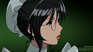 Animated woman of oriental origin and large chest clad in maid clothing breastfeeding her boss - adult hentai video