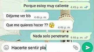 Steamy whatsapp chat with tati leads to office fucking