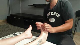 Getting My Toes and Feet All Oiled Up Rubbed and Sucked