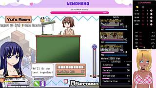 LewdNeko's Big Tits Bounce While Playing Hentai Game Excitingly!