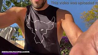 Sexy exib man asks, Do you love watching me flash in the parking lot?