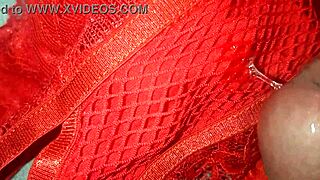 Just like the lingerie I pleasure myself and top myself off on my buddy's crimson underwear