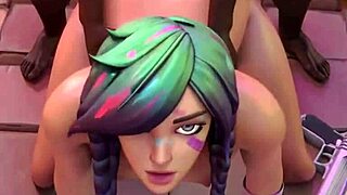 Splatterella gets blacked hard in 3d cartoon anime hentai game