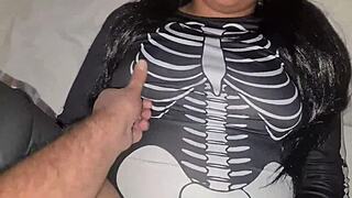 latina slut gets fucked hard in halloween costumes
