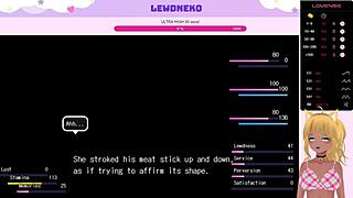 LewdNeko's Big Tits Bounce While Playing Hentai Game Excitingly!