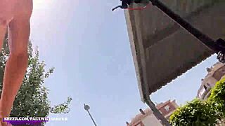 Sexy exib man asks, Do you love watching me flash in the parking lot?