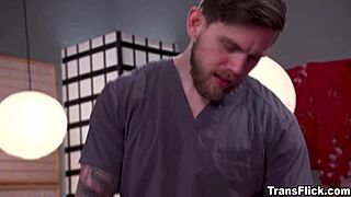 Janie Blades Lets Steve Rickz Knot Down to Her Plump Ass Leading to Intense Massage Session