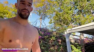 Sexy exib man asks, Do you love watching me flash in the parking lot?