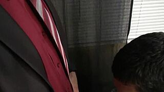 Gay office hunk sucks cock before anal 😏