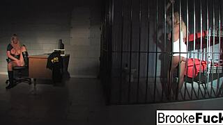 Watch Brooke Banner in a thrilling roleplay as officer and prisoner all in one