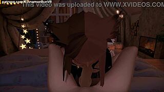 Rough blowjob submissive girl gets deep throated in vr