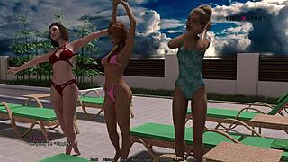 Mark Plays Games in Pool with Stepsister and Friends in My Dorm 4