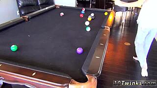 free gay sex videos with hung emo guys ready with pool cues and balls