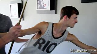 free gay sex videos with hung emo guys ready with pool cues and balls