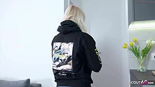 German scout finds young blue-eyed teen for street casting