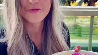 sexy beauty girl model chopsticks and exotic fruits